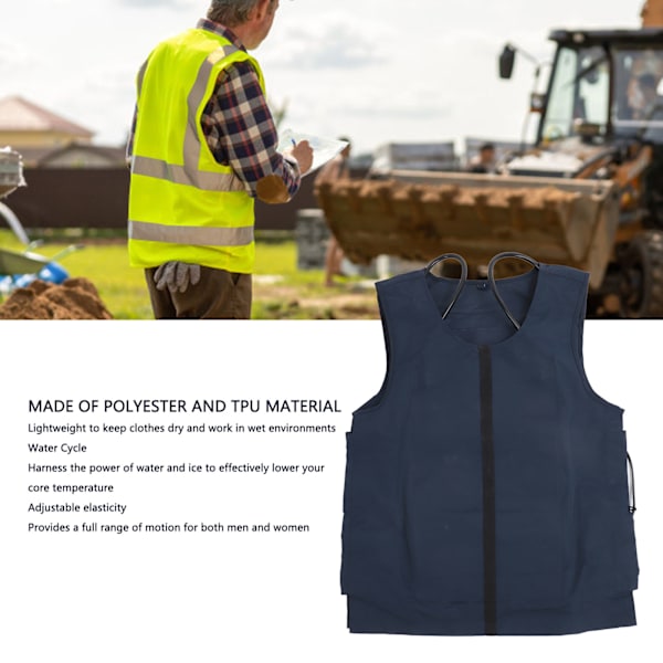 Sommarkylväst för Män Kvinnor Polyester TPU Vatten Cirkulation Kylning Sport Cool Ice Väst för Utomhus Fiske Cykling Löpning Trädgårdsarbete M