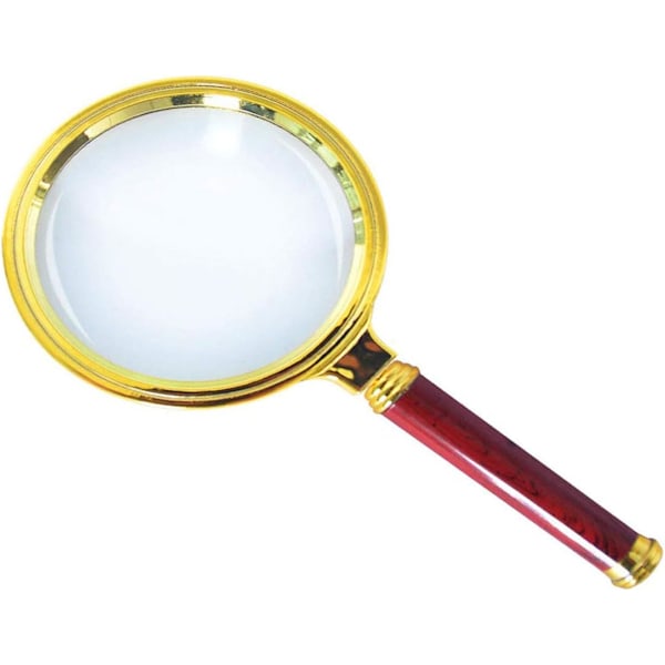 Förstoringsglas i vintagestil, 10X förstoring bärbar lupp med antikt mahognyhandtag för tydligt synhjälpmedel, bred användning för