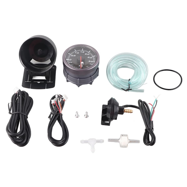 2,5 tommer 60 mm 3,0 bar LED bilmodifikation turbo boost måler pointer DC12V