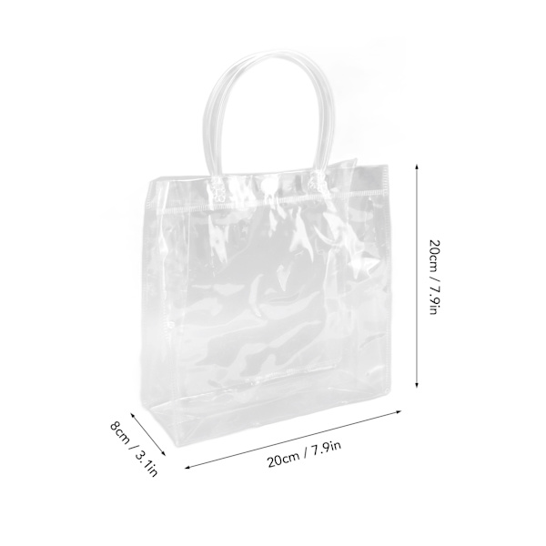 30 st transparenta presentpåsar i plast med handtag, återanvändbara presentpåsar i plast, transparenta