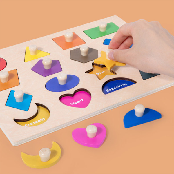 Form Puslespil Træ Puslespil til Småbørn, Puslespil Montessori Sha