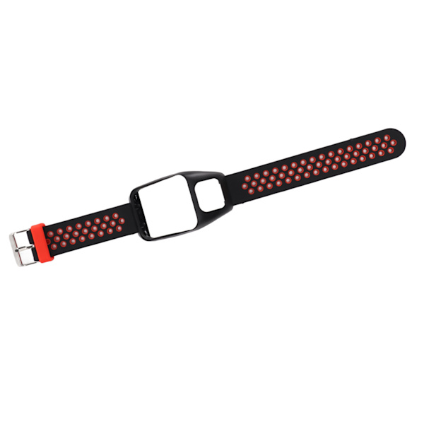 Smartwatch-rem for silikon, armbåndsurrem med dobbel farge og spenne for TOMTOM Runner3 Adventurer (svart rød)