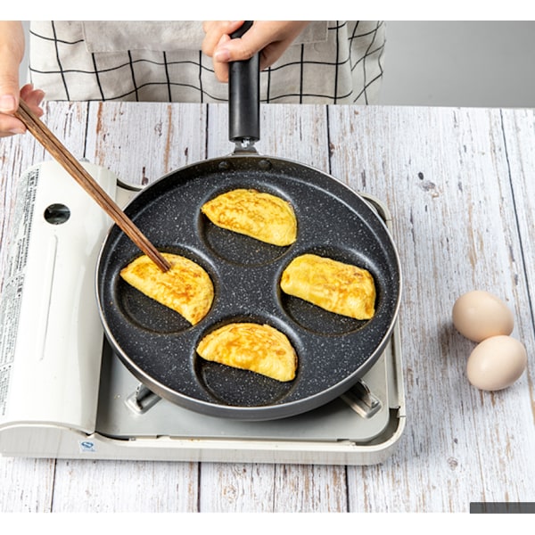 Maifan Sten Non-stick Stekpanna, Hög Kvalitet och Mångsidig för Frukostlagning, Jämn Uppvärmning och Robusta Nitar, 24cm Diameter, Aluminiumlegering