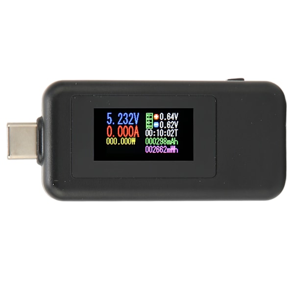 USB-tester Realtidsdetektering IPS HD-skærm Høj nøjagtighed Strømafbrydelse Lagring USB-spændingsmåler