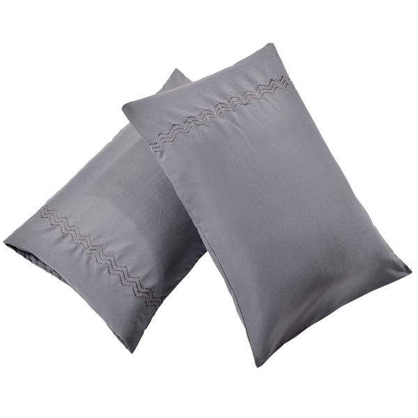 2 st dammsäkra örngott i polyester (grå