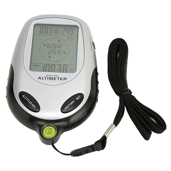 Multifunktionell Elektronisk Vridbar Digital LCD Höjdmätare Kompass Barometer Väderprognos Klocka Kalender med Bakgrundsbelysning