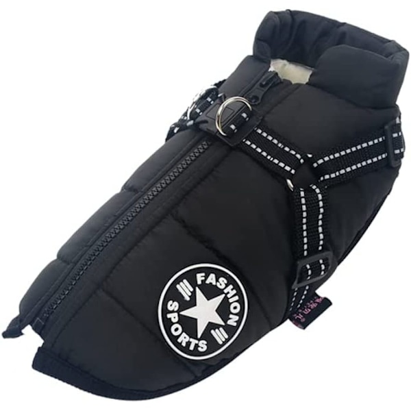 Husdjursskydd, Hundtäcke med Sele, Vattentätt Yttre Lager & Varmt Fleece Foder för Labrador, Chihuahua, Tax, Fransk Bulldog, Vintertäcke,