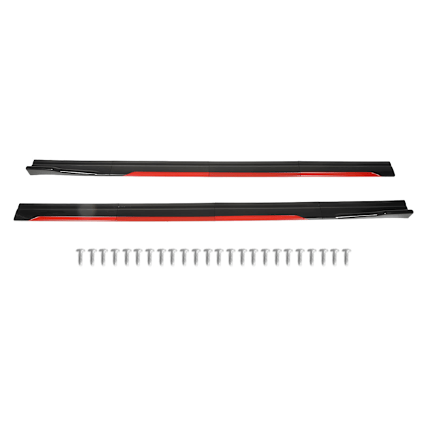 8PCS Bil Karosseri Styling Sido kjol Ljus Svart Röd Trim Splitters Diffuser Winglet Universal för Civic