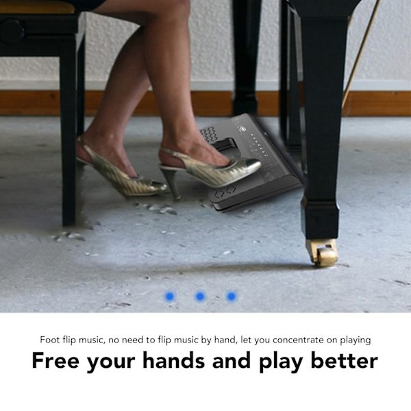 Trådløs sidevenderpedal Bluetooth genopladelig lydløs musik sidevender til tablet smartphone