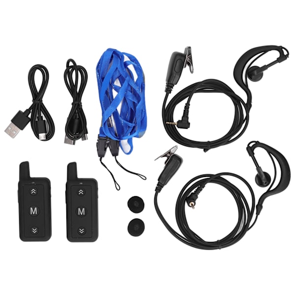 2 stk. Mini Walkie Talkies Dual Band VHF UHF Kompakt Bærbare 2-vejs Radioer til Indkøbscentre Barer Hoteller Restauranter