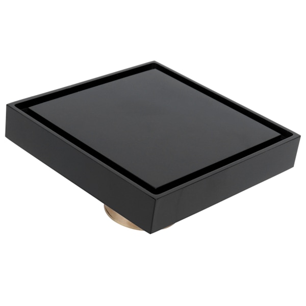 Sort gulvafløb i kobber til køkken, badeværelse, altan 10x10cm