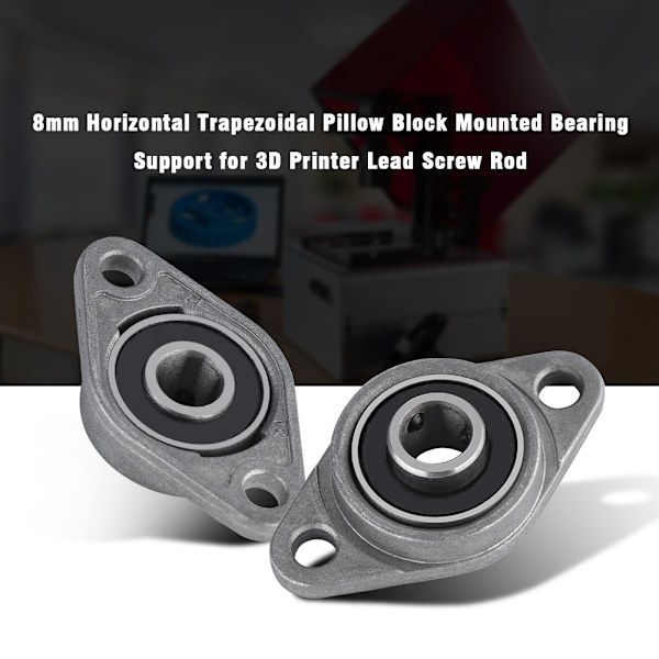 8mm horisontal trapesformet puteblokkmontert lagerstøtte for 3D-skriver blyskruestang