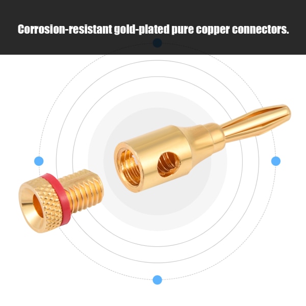 10 st guldpläterade högtalarbanankontakter