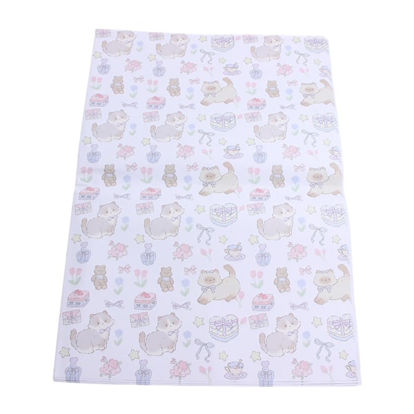 Katt Presentpapper Ark - Premium Återvinningsbart Julklappspapper 70cm x 50cm - Festligt Designat Återvinningsbart Kraftpapper, Perfekt för Julklappar, Konst