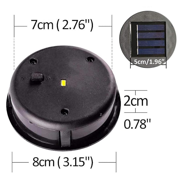 DIY solcellslampor ersättning topp med LED-lampor solpanel lykta lock lampor ersättning topp ljus för utomhus hängande lyktor