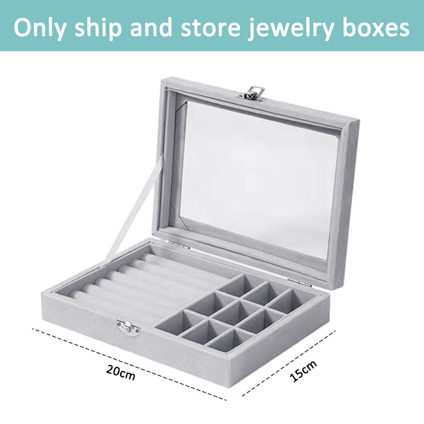 2 i 1 smykkeskrin ring øreringe arrangør holder stabelbar display showcase aflåselig smykker opbevaringsbakke gaver til piger kvinder, 20x15x5cm