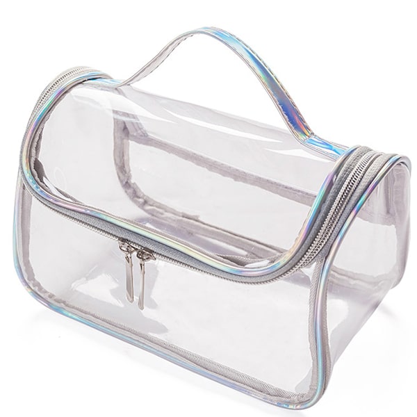 Genomskinlig kosmetikaväska Toalettväska, Genomskinlig reseväska för toalettartiklar, Transparent sminkväska Tote Bag, Väska för män kvinnor