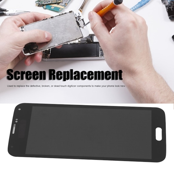 Skärmersättning LCD-skärm Touch Digitizer-enhet för Samsung Galaxy S5 Svart