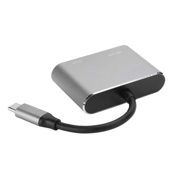 Adapter TypeC Hub VGA HDMI DVI Displayport/3.1 Ethernet Converter Dock 4K resoluutio (harmaa)