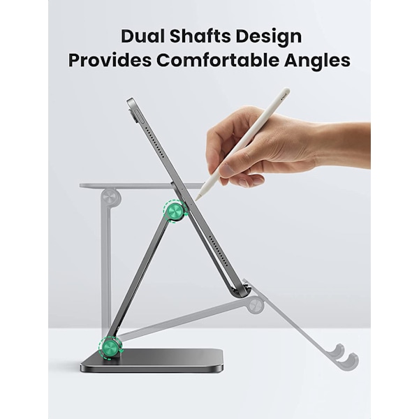 Vikbart magnetiskt stativ för enheter upp till 12,9 tum, aluminiumkonstruktion ergonomisk visningsplattform portabel och justerbar för iPad Air Pro Mini