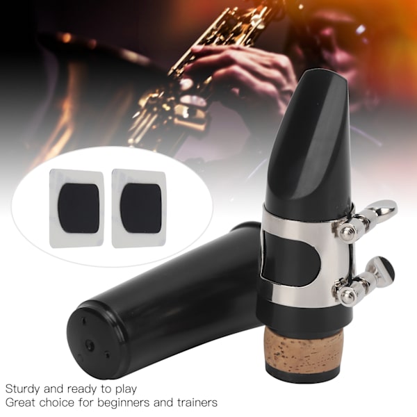 Klarinett Munnstykke Kit ABS Ligatur Puter Reed Cap Musikk Instrument Tilbehør(Svart )