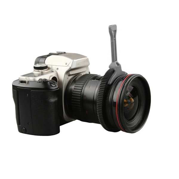 Plastisk holdbar justerbar zoom follow focus fokuseringshåndtag med gearring til DSLR-kamera grå
