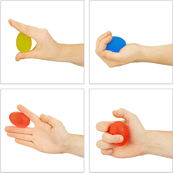 Hand Stress Relief-bollar för flexibel fingerträning, oval äggform ger säkert grepp vid rehabiliteringsträning, högkvalitativt TPR-material