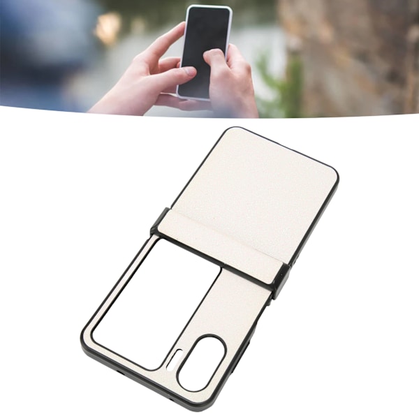 Flippfodral för mobiltelefon, slitstarkt, perfekt passform, glitterdesign, lätt att rengöra, skydd för Oppo Find N2 Flip, vit