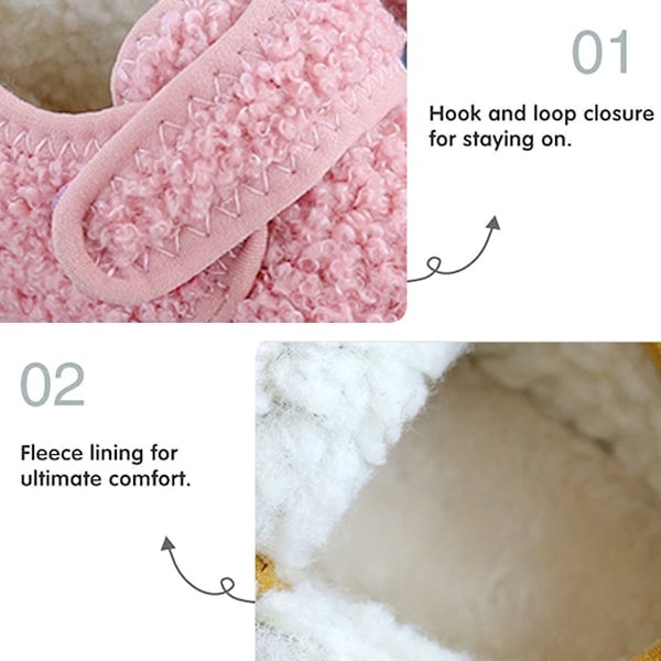 1 par Unisex Barn Toddler Tofflor Strumpor, Konstgjorda Ulltofflor med Halkfri Gummisula (Inre längd 13.5cm) pink 13.5cm