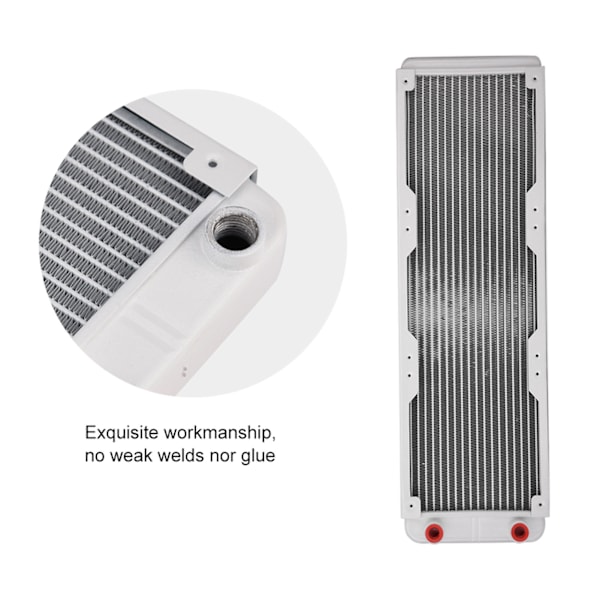 Aluminium Radiator Värmeväxlare Dator Vattenkylning Vätskekylare Vit (360mm)