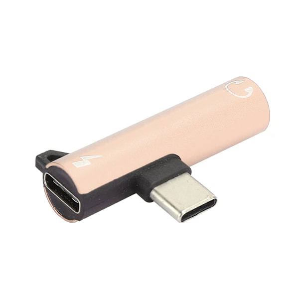 2 kpl 2-in-1 TypeC - 3,5 mm -ääniliitäntäkaapelilaturi, kuulokemikrofonijakaja, sovitin (kulta)