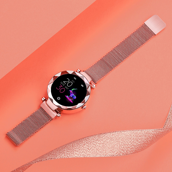 Vandtæt menstruationscyklus pulsmåler blodtryksmåler smartwatch armbåndsur (guld)