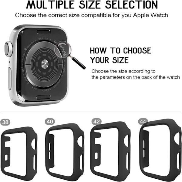 4 kpl yhteensopivaa Apple Watch -kuorta 44 mm sarjaan 6 5 4 Se, H