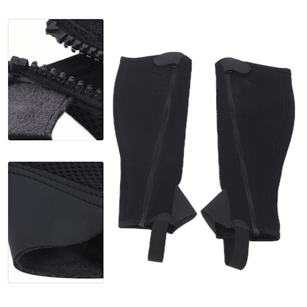 2 st halvchaps i svart flexibelt mesh för barn, ridning, skydd