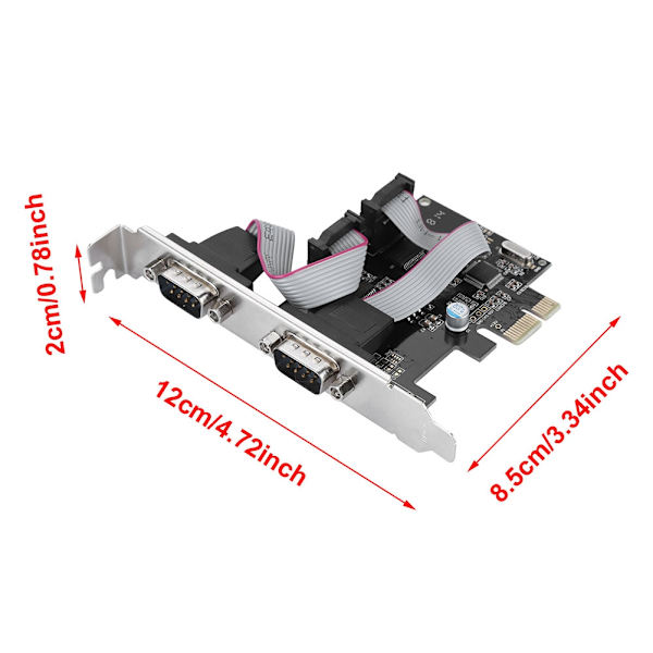 PCI-E til RS232 2 port seriel portkonverter PCI Express controlleradapter udvidelseskort