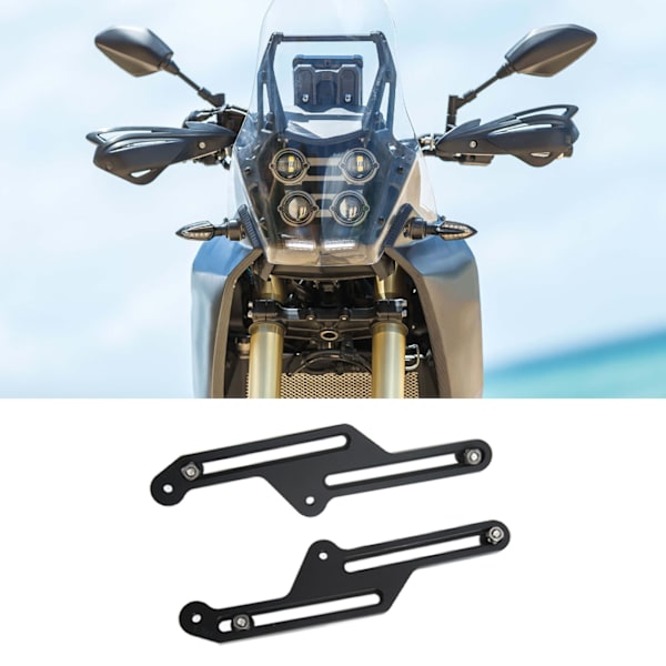 Par justerbart vindskjermfeste for motorsykkel, anodisert svart, erstatning for Tenere 700 XT700Z 2019‑2021