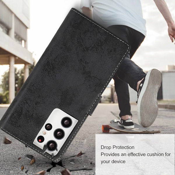 Plånboksfodral för Galaxy S21 Ultra Svart