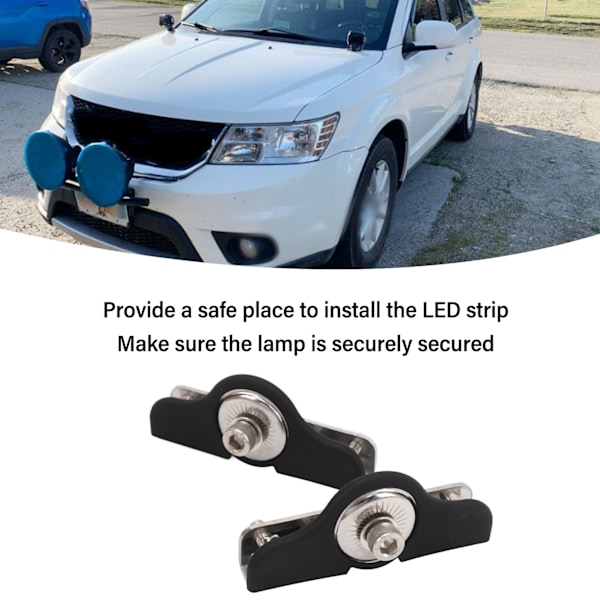 2 ST LED Ljusramp Monteringsfäste Rostfritt Stål Universal Motorhuv LED Arbetsljus Monteringsfäste Klämhållare för Lastbil SUV