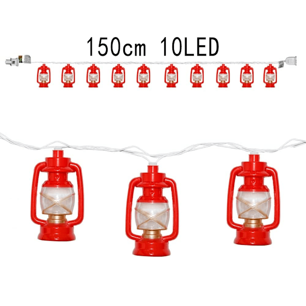 5ft Kerosene Lamp med 10 Mini Retro Kerosene Lamps, String Lights för Ramadan Sovrum Bröllopsfest