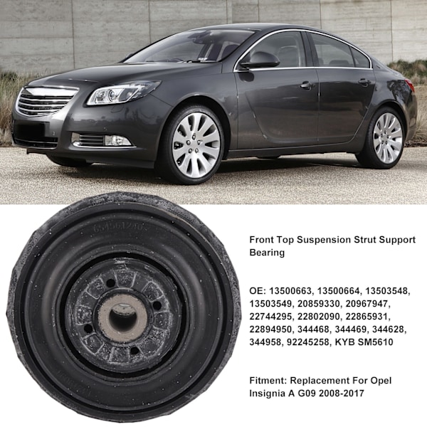 2 stk. forreste øvre fjærbeinlager 13503549 erstatning for Opel Insignia A G09 2008 til 2017