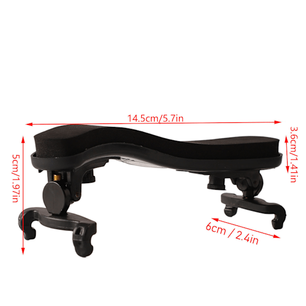 Fiolin skulderstøtte justerbar komfortabel fiolin skulderstøtte for å forbedre spilleposisjonen 1/4-1/8