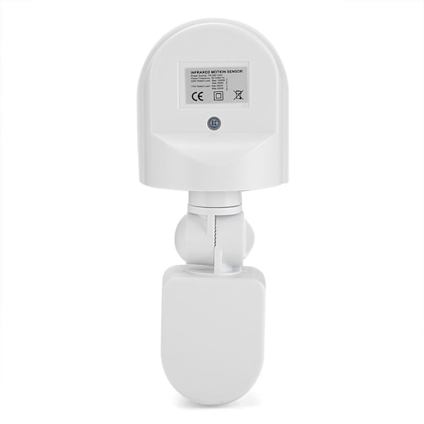 110V-240V Justerbar PIR Bevægelsessensor Infrarød Sensor Detektor Pærekontakt (Hvid)