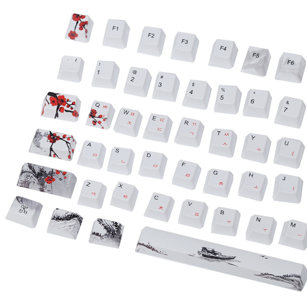 Keycaps PBT 5-puolinen sublimaatio 110 näppäintä näppäinhatut mekaanisille optisille näppäimistöille (englanti, korea)