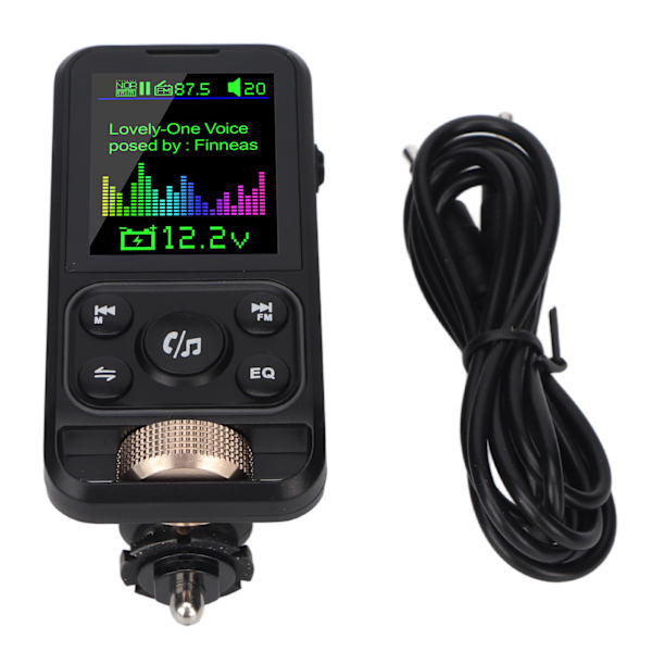 Bluetooth FM -lähetin 12V-24V Hands Free -puhelu Bluetooth -autonlaturin sovitin Tukee PD30W QC18W Pikalataus Type 1