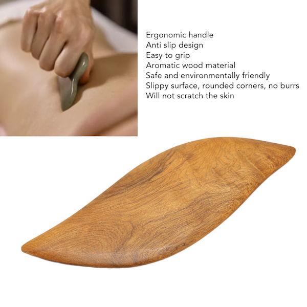 Gua Sha Skraber Ansigt Krop Universal Duftende Træblad Type Meridian Skrabebræt