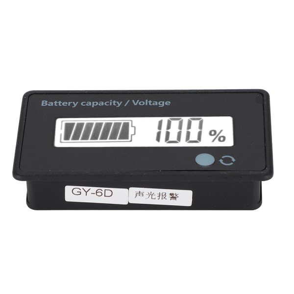 GY-6D PCB HTN Ljud- och ljuslarm Batterikapacitetsmonitor Indikator Display 12-84V (Vitt ljus)