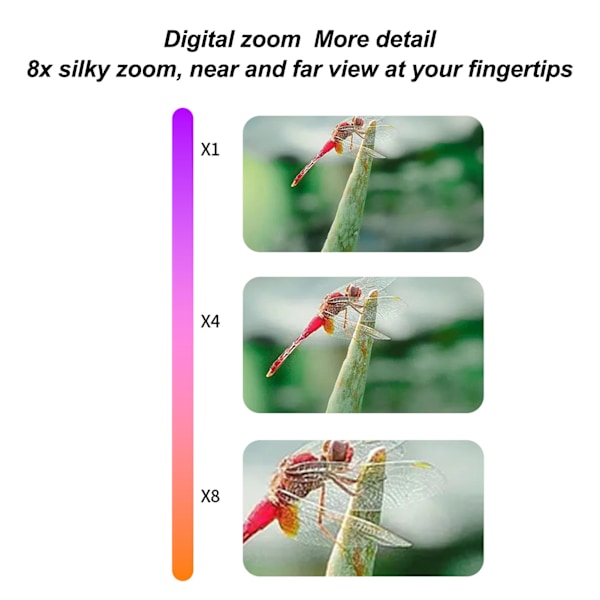 4K digitalkamera för tonåringar 48MP HD 2,7 tum TFT-skärm 8x zoom autofokus anti-shake fickkamera för resefotografering vloggande silver