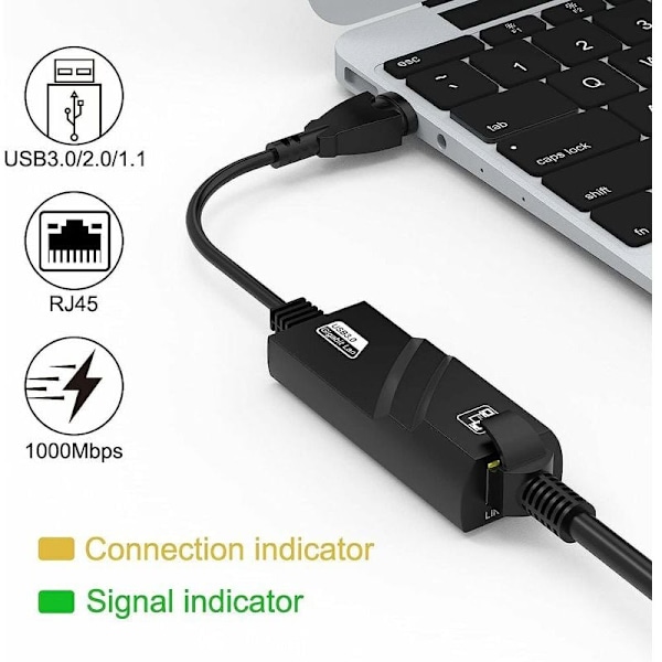 Kompakt Design, Auto MDIX: USB till Ethernet-adapter för enkel filöverföring och videokonferenser, Plug & Play för omedelbar installation