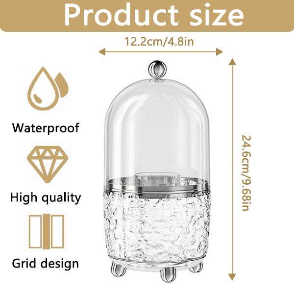 Sminkborste organizer Swivel dammtät lock organizer box byrå hylla