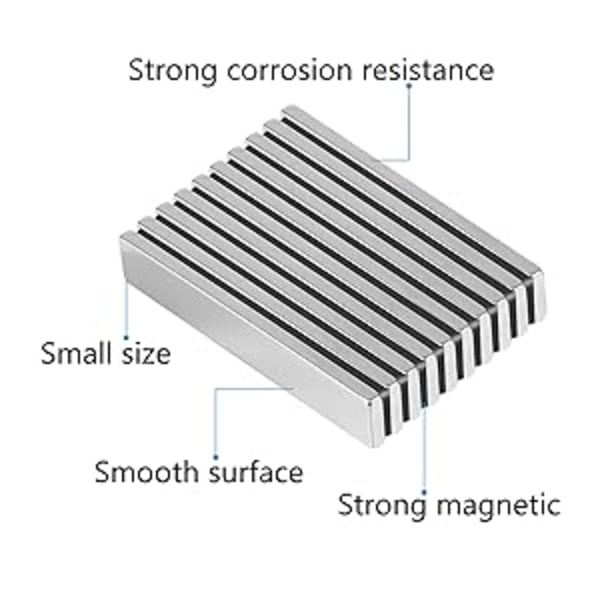 Kraftfulla Magneter För DIY-Projekt, Neodymstavmagneter Med Mångsidig Användning, Sällsynta Jordartsmagnetremsor För Hem Och Kontor, 60 X 10 X 3 Mm, Trippel